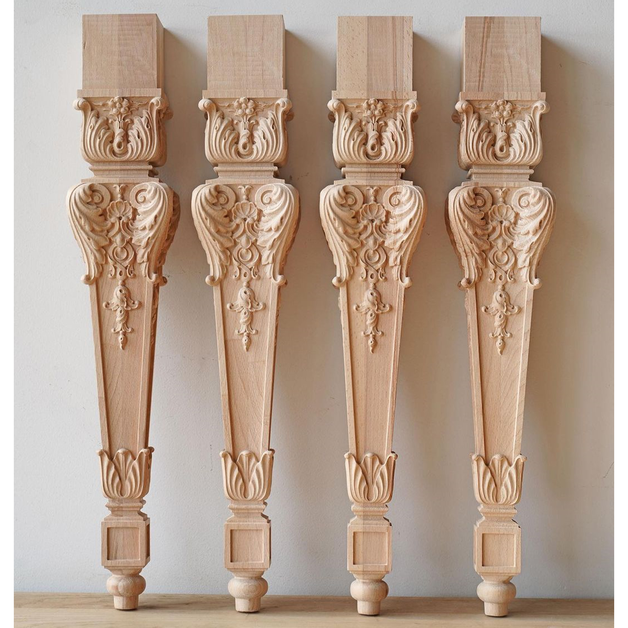 Luxury ornate hand carved wood baroque table legs
